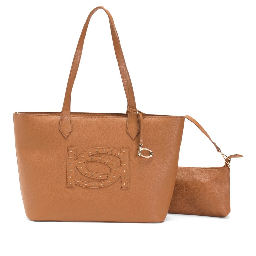Bebe Oliver Tote W/Pouch in camel color NWT